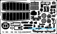 Photo-etched set 1/72 He-162 Salamander, for Dragon kit