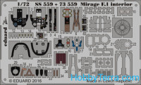 Photo-etched set 1/72 Mirage F.1, for Special Hobby kit