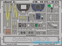 Photo-etched set 1/48 Spitfire Mk.Vb, for Hasegawa kit