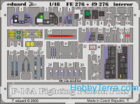 Photo-etched set 1/48 F-16A Plus Fighting Falcon interior Color, for Hasegawa kit