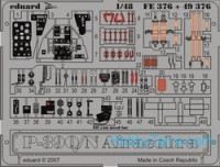 Photo-etched set 1/48 P-39Q/N Airacobra Color, for Hasegawa kit