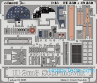 Photo-etched set 1/48 Il-2m3 Sturmovik Color, for Accurate Miniatures kit