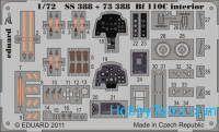 Photo-etched set 1/72 Bf 110C interior (self adhesive), for Airfix kit