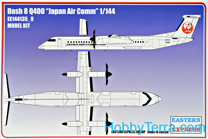 Eastern Express 1/144 Bombardier Dash 8 Q400 Japan Air Commuter Model Kit 