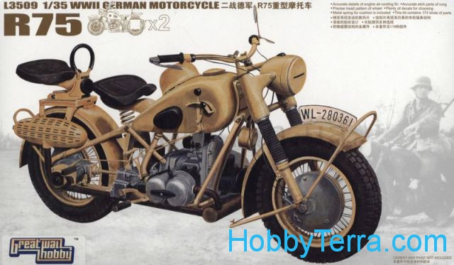 1/35 WWIIドイツのBMW R75（2モーターサイクル） Great Wall Hobby 