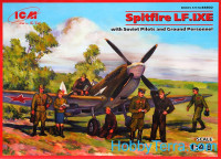 Spitfire LF.IXE with Soviet pilots & ground personnel