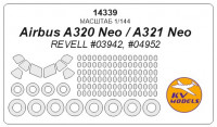 Mask 1/144 for Airbus A320Neo, A321Neo + masks for disks and wheels (Revell)