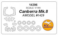 Mask 1/144 for Canberra Mk.8 and wheels masks (AMODEL)