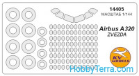 Mask 1/144 for Аirbus A 320 + wheels masks, for Zvezda kit