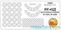 Mask 1/144 for Yakovlev Yak-42 and wheels masks, for Eastern Express kit