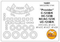 Mask 1/144 for ”Provider” C-123B/K/HC-123B/NC/AC-123K/UC-123B/K + wheels masks (Amodel)