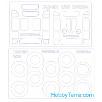 Mask 1/35 for GAZ-M1 (Double sided) and wheels masks, for Zvezda kit