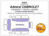 Mask 1/35 for Opel Admiral cabriolet, double sided, (ICM/Revell) kits