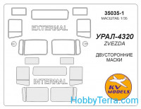 Mask 1/35 for Ural-4320 and wheels, double sided, for Zvezda kit