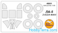 Mask 1/48 for Lavochkin La-5 and wheels masks, for Zvezda kit