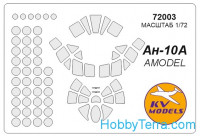 Mask 1/72 for Antonov An-10, for Amodel kit