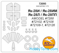 Mask 1/72 for Yak-28PP/Yak-28I and wheels masks, for Amodel kit