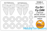 Mask 1/72 for Su-24 / Su-24M (Double sided) + wheels, for Zvezda kit