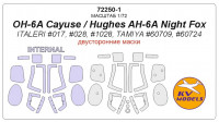 Mask 1/72 for OH-6A Cayuse/Hughes AH-6A Night Fox - Double sided (Italeri, Tamiya)