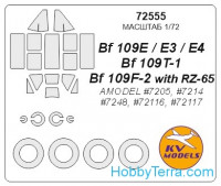 Mask 1/72 for Bf 109 T and wheels masks, for Amodel kit