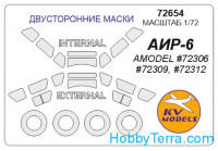 Mask 1/72 for AIR-6 (Double sided) and wheels masks, for Amodel kit