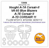 Mask 1/72 for Vought A-7A Corsair-II VA-93 Blue Blazers/A-7E Corsair II/A-7D CORSAIR 11 (Fujimi)