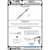 Master  48-076 Dassault Mirage F.1 - Pitot Tube & Angle Of Attack probe