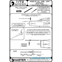 Master  72-047 MiG-21 U, US, UM (Mongol) - Pitot Tube