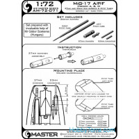 Master  72-071 MiG-17A/P/F (Fresco A, B, C) - 37mm and 23mm gun barrels set & Pitot Tubes