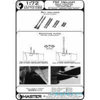 Master  72-088 F6F Hellcat - night fighters armament (.50 cal Brownings and 20mm cannon tips)