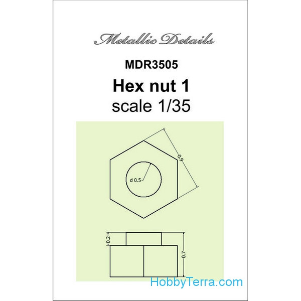 1/35六角ナット、タイプ1 Metallic Details R3505