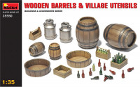 Wooden barrels & village utensils (Plastic model kit)