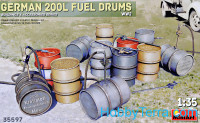 WWII German 200l fuel drum set