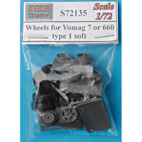 Wheels set 1/72 for Vomag 7 or 660, type 1 hard