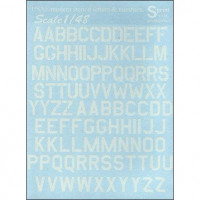 USAF modern stencil letters & numbers, white color