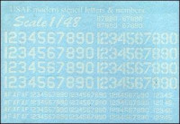 Print Scale  48-003 USAF modern stencil letters & numbers, white color