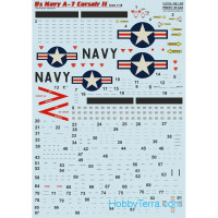 Decal 1/48 for A-7 Corsair II, technical stencils