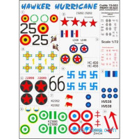 Decal 1/72 for Hawker Hurricane