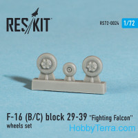 RESKIT  72-0024 Wheels set 1/72 for F-16 (B/C) Block 29-39 Fighting Falcon