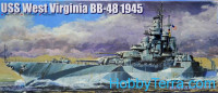 USS West Virginia BB-48 battleship, 1945