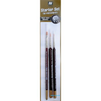 Brushes set with triangular handle, 3 pcs