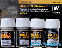 Pigments Set. Stone & Cement, 4pcs