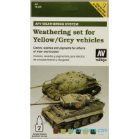 Weathering set for yellow/grey vehicles, 7x8ml