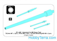 Aber  35-L200 Armament for US M6 tank 76,2mm M7 - 1; 37mm M6 - 1; 12,7mm Browning M2 HB - 2 (Dragon)