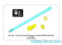 Aber  35-L202 Soviet 76,2mm ZiS-3 barrel for SU-76M, for Tamiya kit