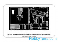 Aber  48-050 Photo-etched set 1/48 German 88mm anti-aircraft gun Armour for Flak 36/37, for Tamiya/Italeri kit