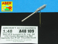 Aber  A48-109 Set of 8 turned cal .50 (12,7mm) U.S. Browning M2 barrels for P-47 Thunderbolt