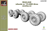 MAZ-543 wheels w/ VI-203 tires (solid resin wheels version)