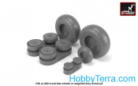 Wheels set 1/48 Junkers Ju 88A-4 late w/weighted tires