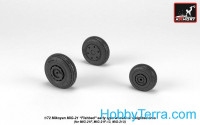 Wheels set 1/72 Mikoyan MiG-21 Fishbed w/weighted tires, early